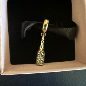 Pandora Gold and Black Bottle Necklace Charm